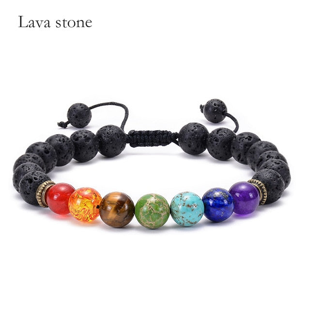 7 Chakra Lava Rock Aromatherapy Bracelet